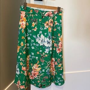 Loft Floral Green Skirt